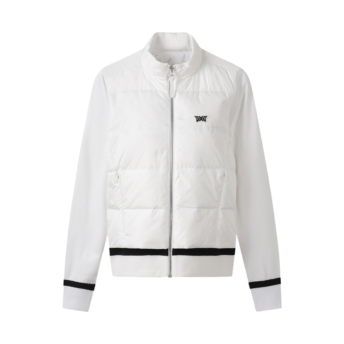 (W) 피엑스지 윈터 니트 하이브리드 스윙 다운 자켓 화이트((W) PXG Winter Knit Hybrid Swing Down Jacket White)