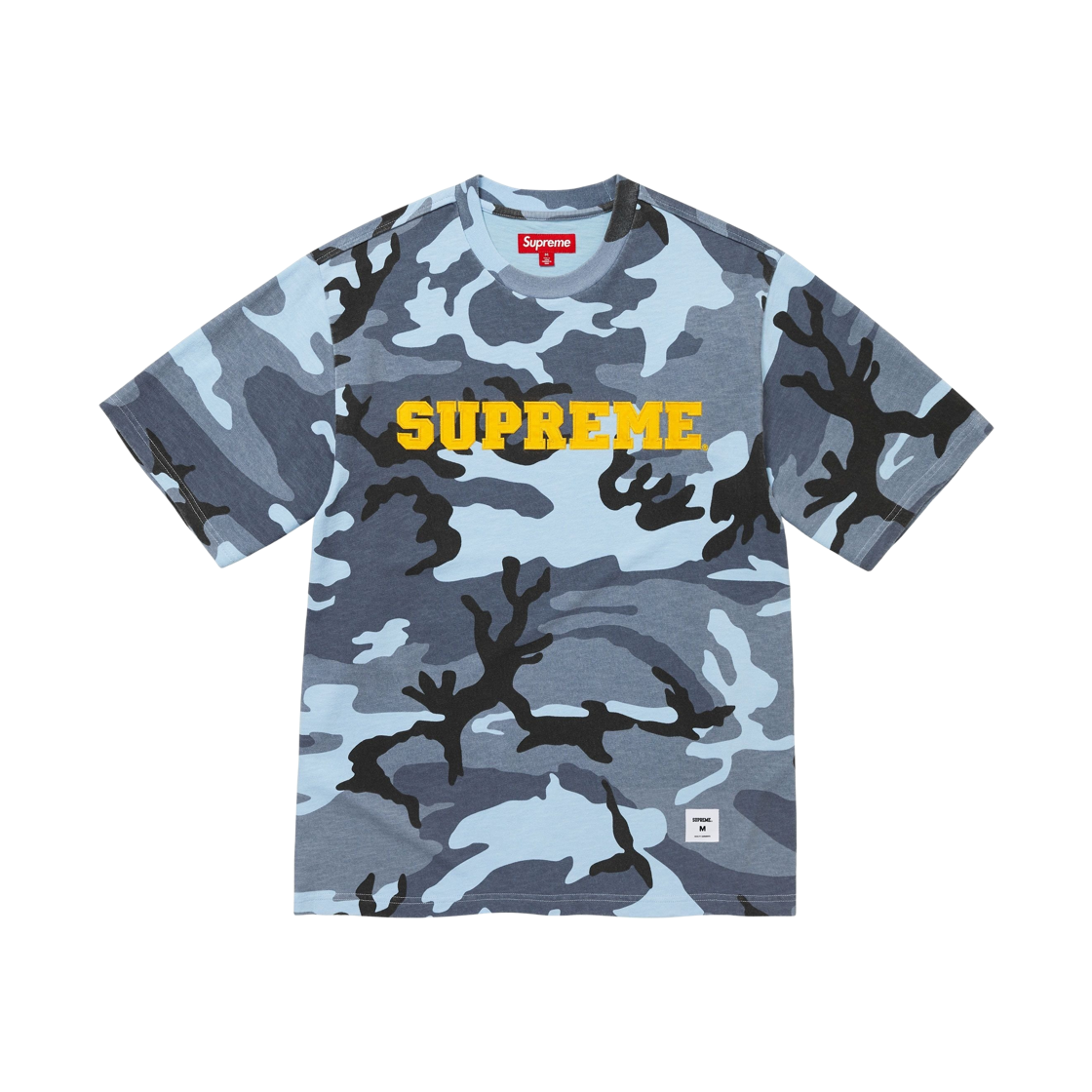 - Supreme Collegiate Applique S/S Top Blue Camo - 25FW