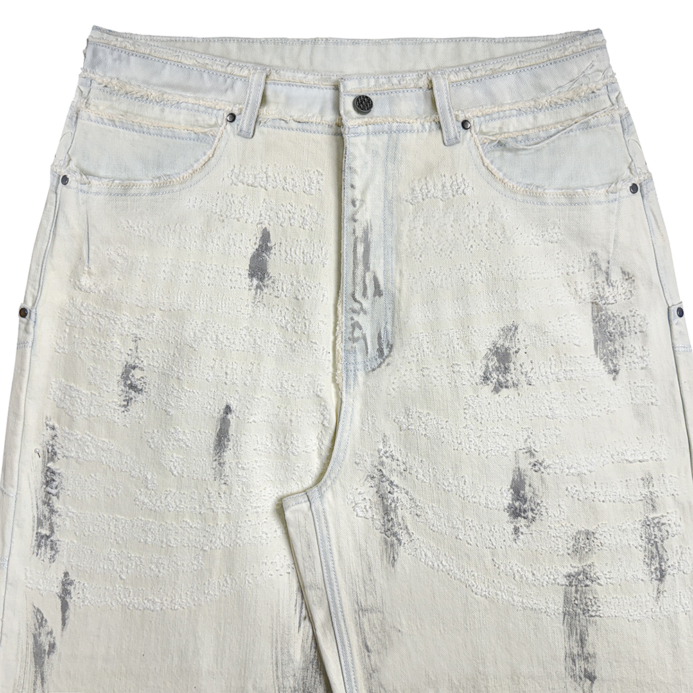 에러앤와이씨 엣치드 디스트레스드 데님 팬츠 화이트(ERROR NYC Etched Distressed Denim Pants White) - 3