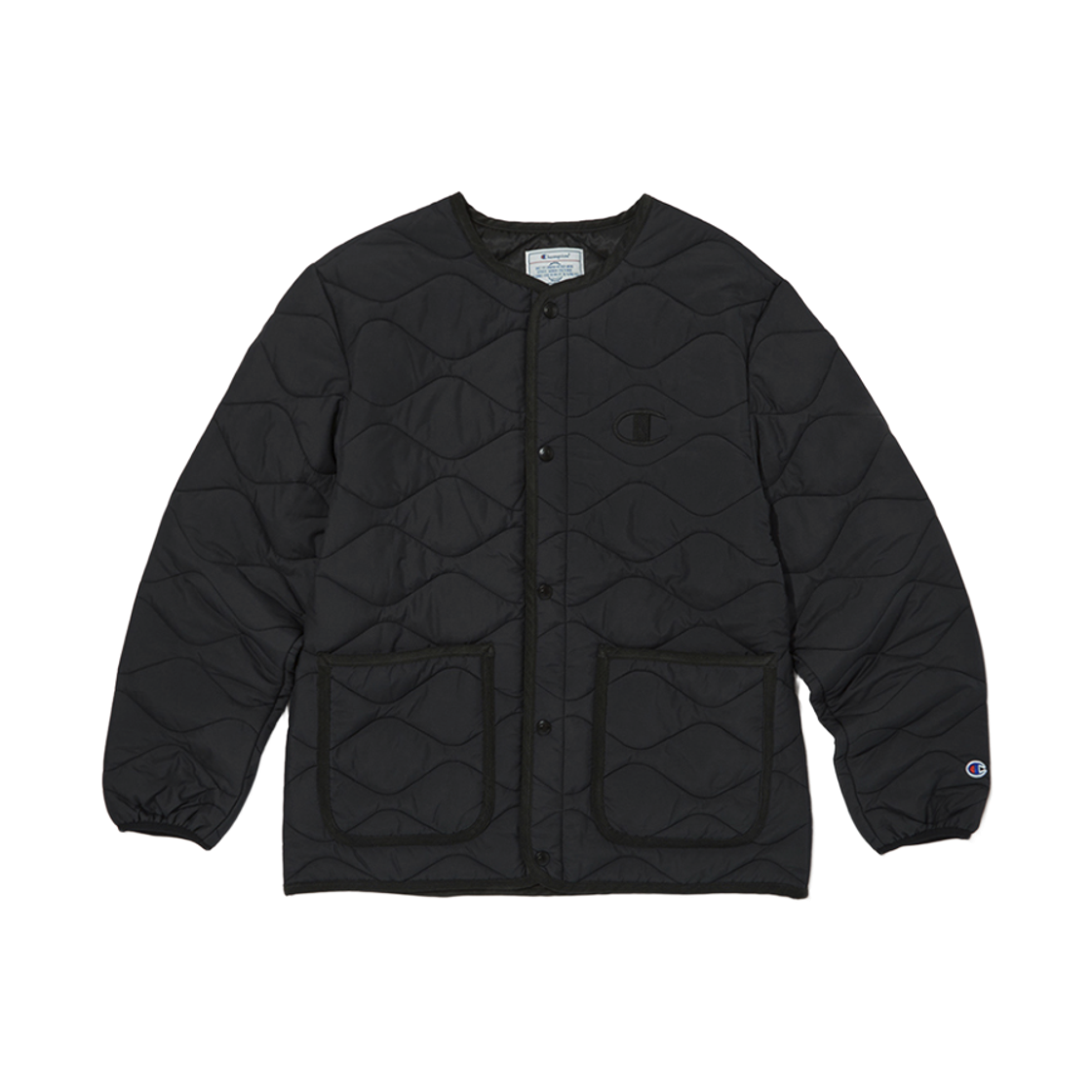 챔피온 C로고 라운드 넥 경량 패딩 블랙(Champion C Logo Round Neck Lightweight Padding Black)