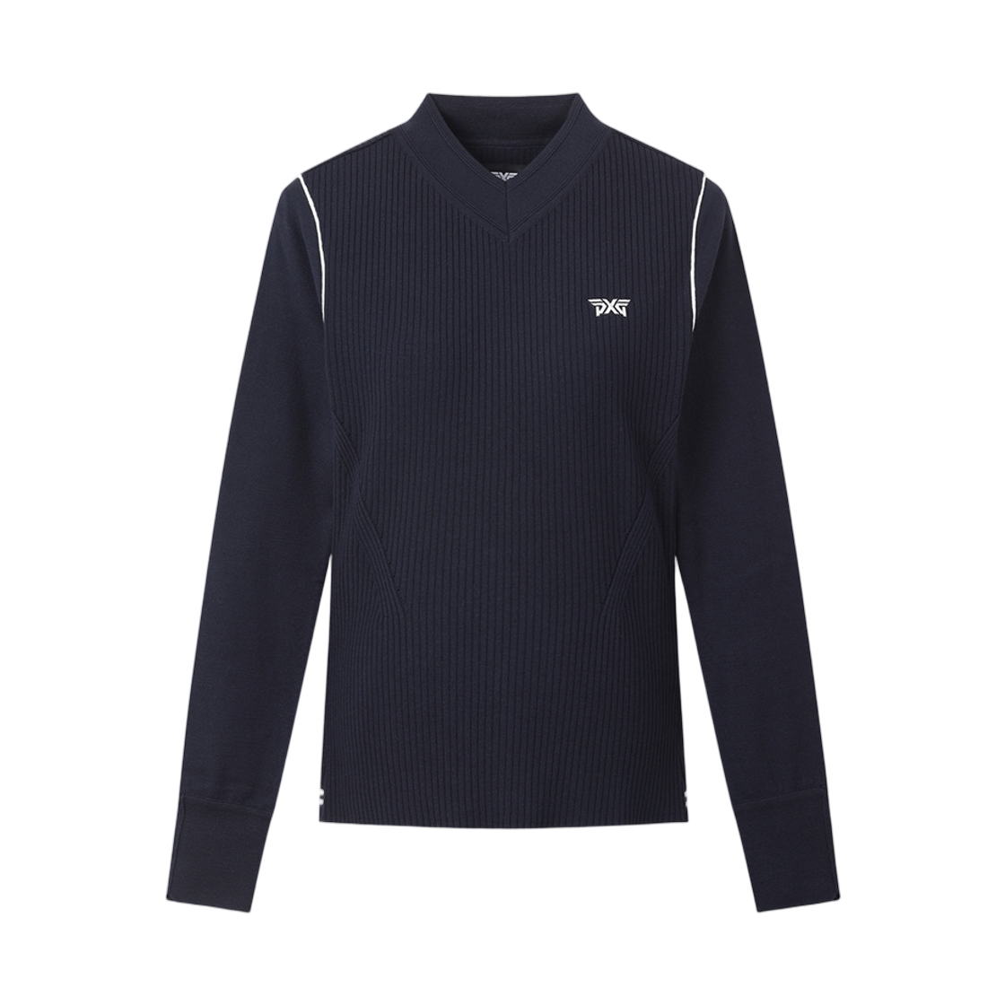 (W) 피엑스지 하이 넥 스웨터 네이비((W) PXG High Neck Sweater Navy)