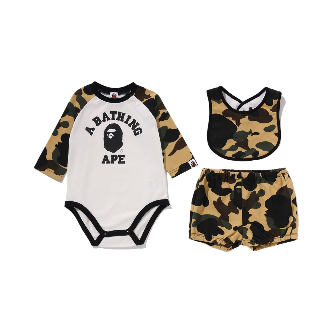 - (Kids) BAPE 1st Camo College Baby Gift Set White