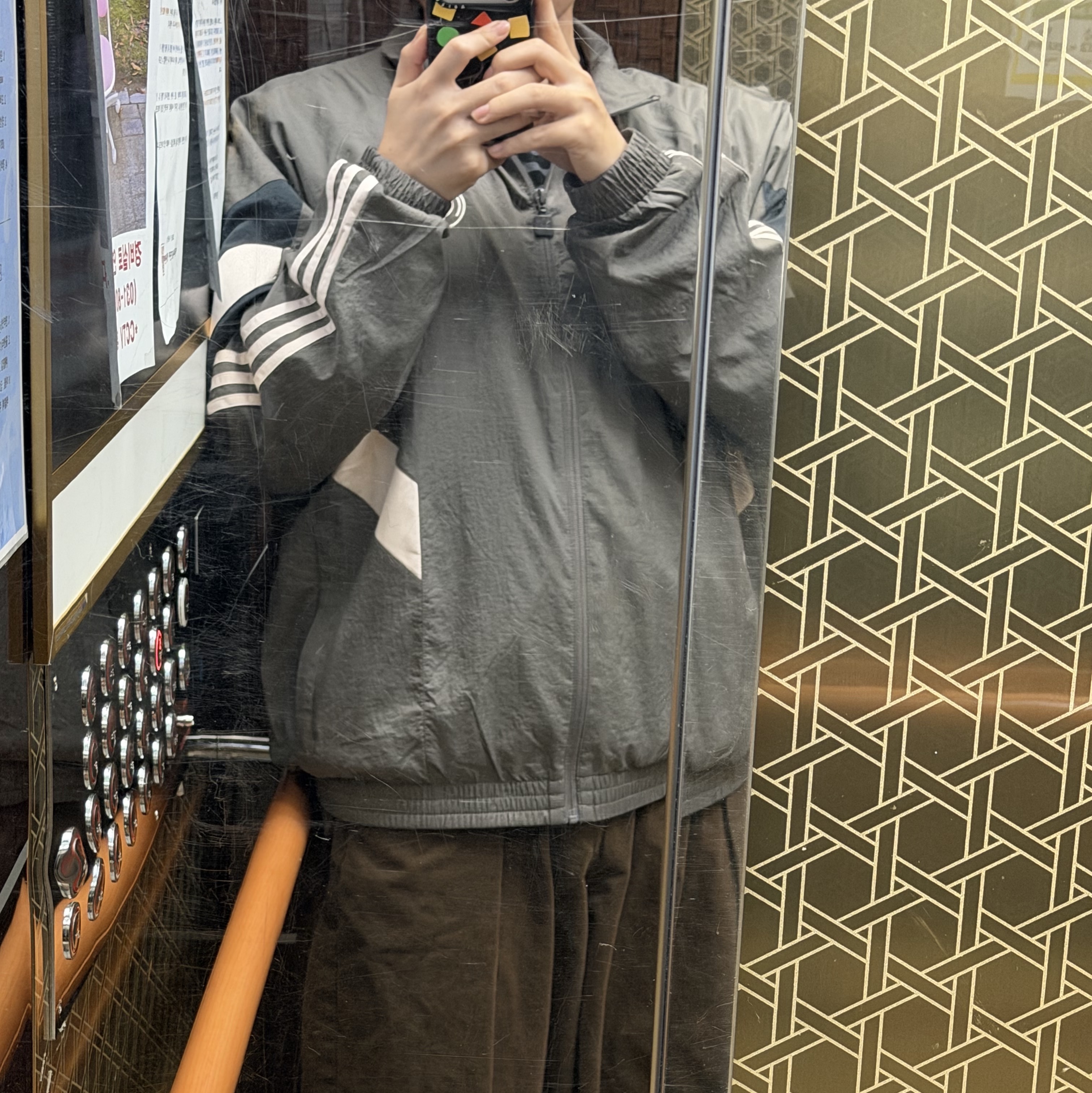 Adidas Real Madrid Originals Track Top Charcoal Grey - KR Sizing 착용 스타일 - 1