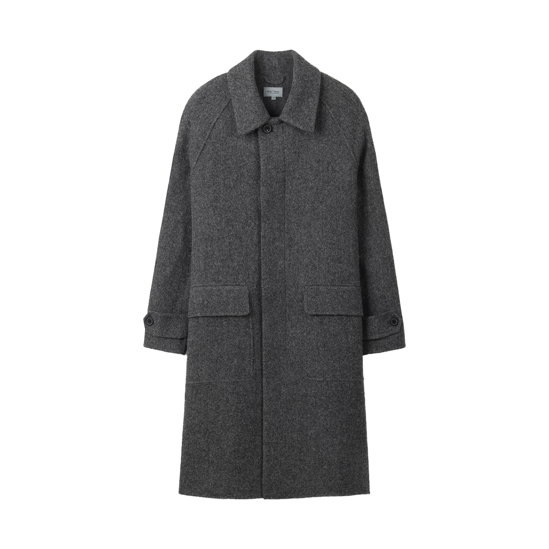 SACAW25501GYX Series Two-Tone Balmacaan Handmade Coat Gray