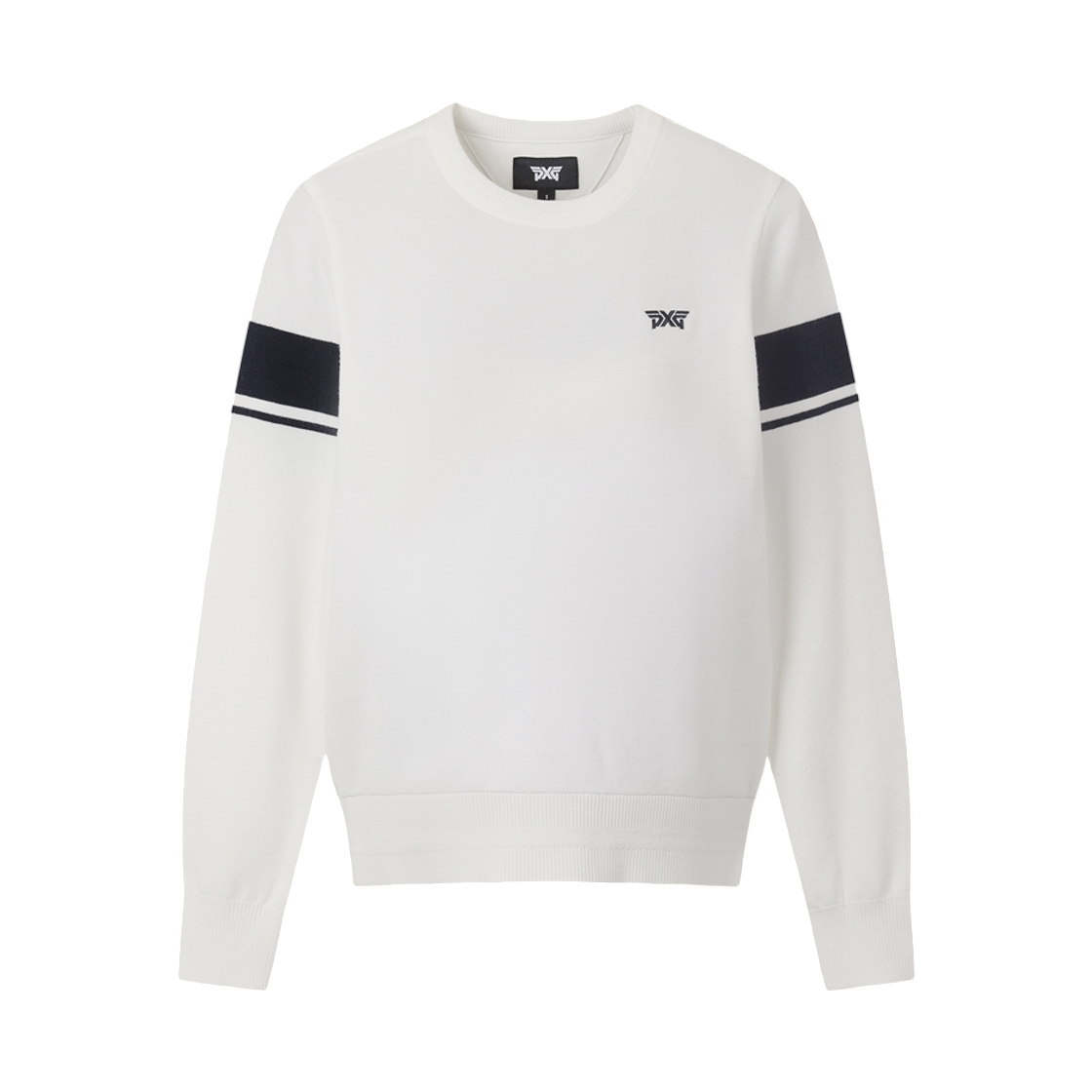 (W) 피엑스지 라인 포인트 스웨터 화이트((W) PXG Line Point Sweater White)