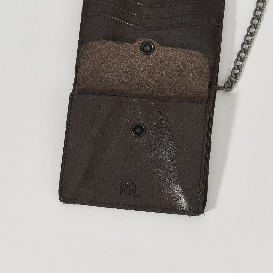 더블알엘 콘초 레더 체인 월렛 다크 브라운(Double RL Concho Leather Chain Wallet Dark Brown) - 4