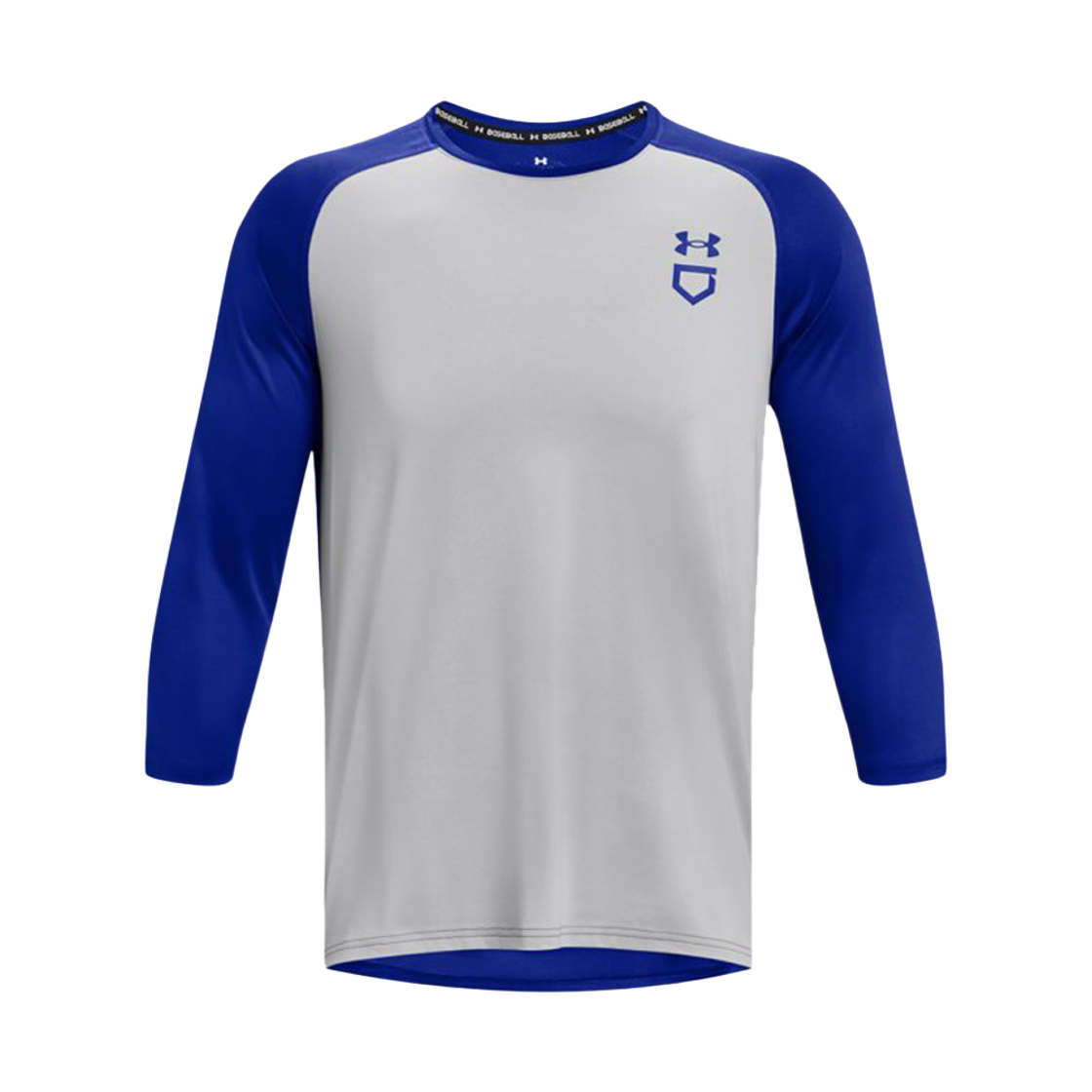 1379950-012 Under Armour Utility 3/4 Performance Shirt Mod Gray Full Heather Royal