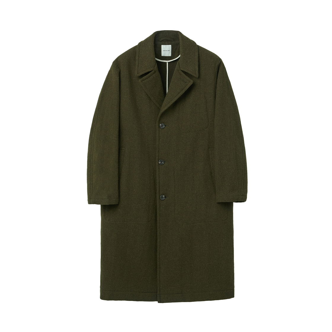 SVCAW25502OLX Series Harris Tweed Ulster Collar Long Coat Olive