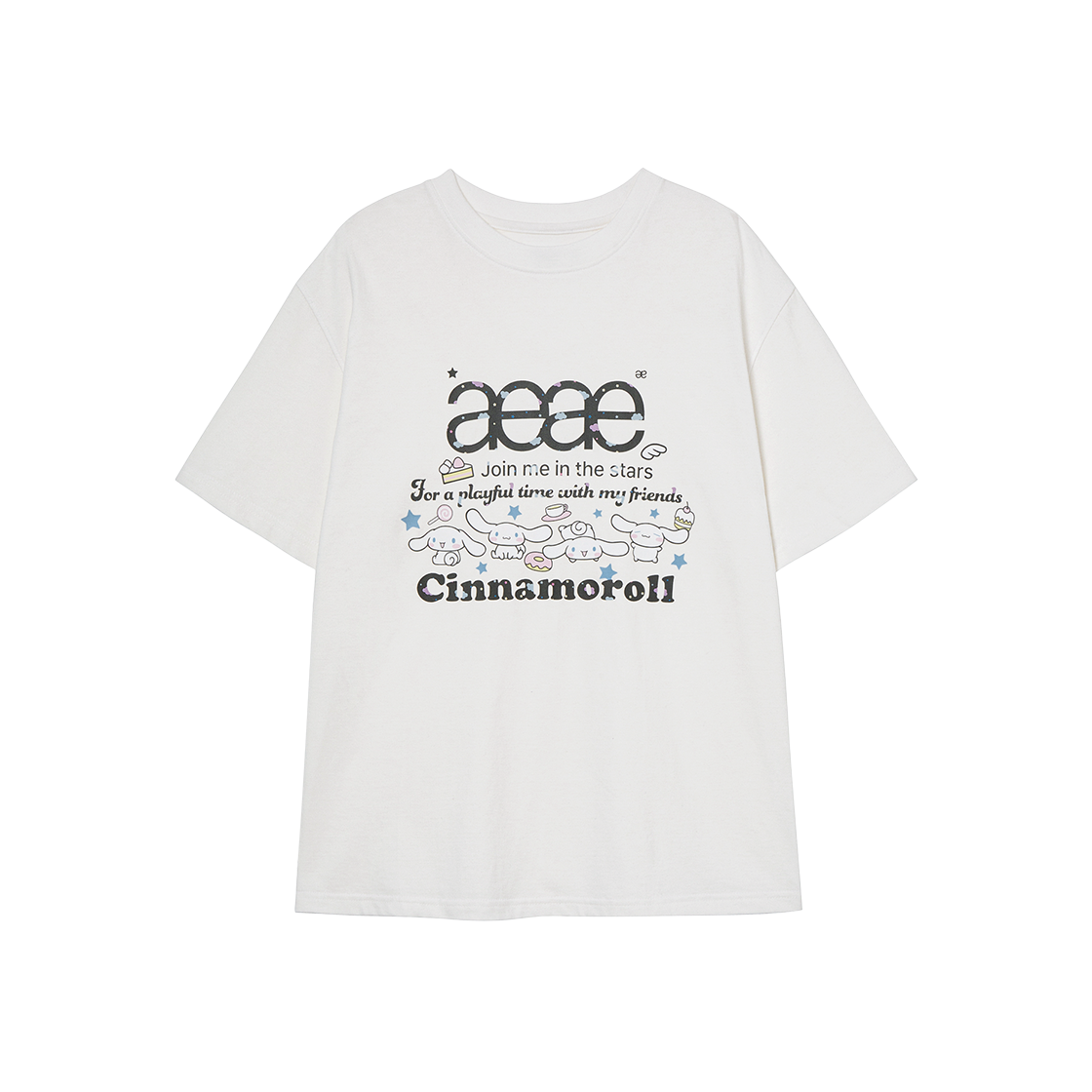 AE45LWTS001WHT AEAE Cinnamoroll Web Logo T-Shirts White