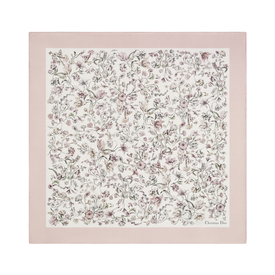 61MAF070I652-C417 (W) Dior Millefiori 70 Square Scarf And Silk Twill White Pink