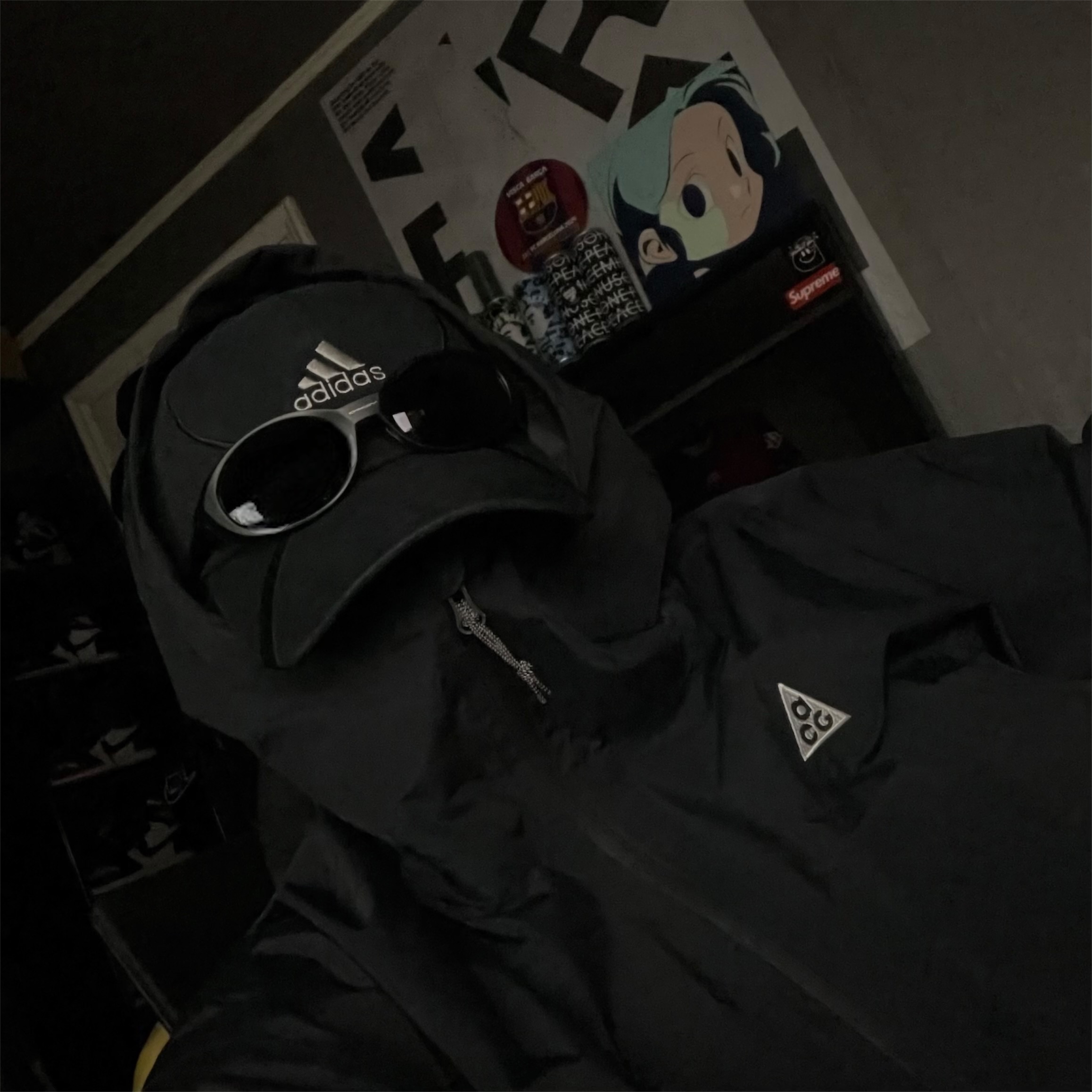 Oakley Eye Jacket Redux Matte Black Frame Prizm Grey Lenses High Bridge Fit, Nike ACG Morpho Storm-Fit ADV Rain Jacket Black - Asia 착용 스타일