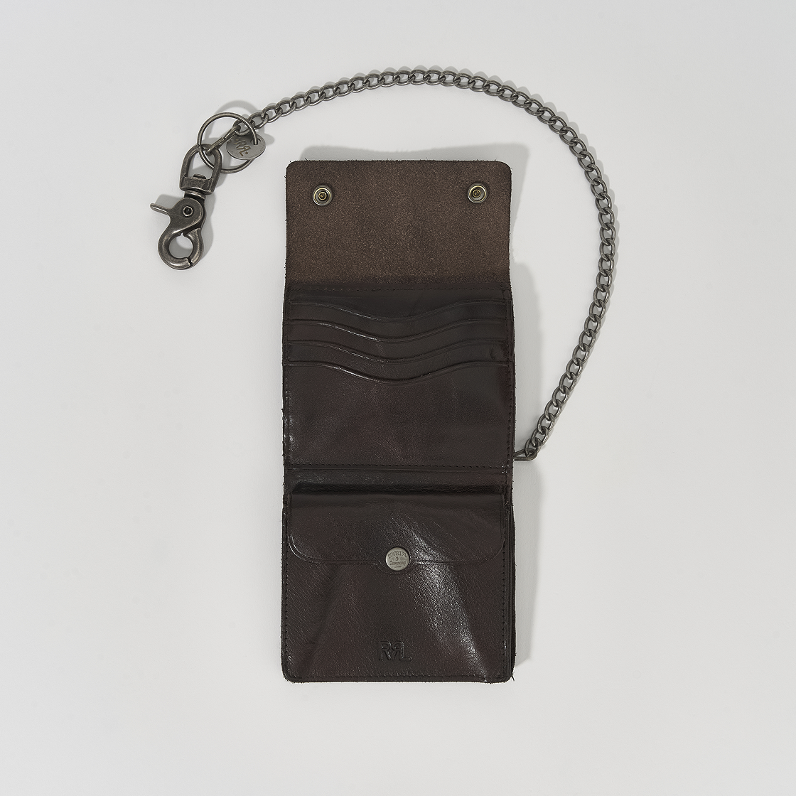 더블알엘 콘초 레더 체인 월렛 다크 브라운(Double RL Concho Leather Chain Wallet Dark Brown) - 3