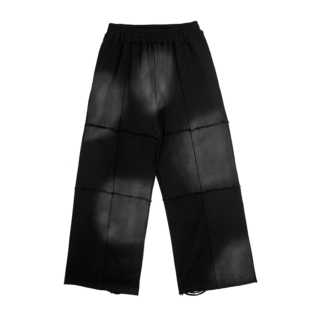 에러앤와이씨 피스드 와이드 스웻팬츠 워시드 블랙(ERROR NYC Pieced Wide Sweatpants Washed Black) - 1