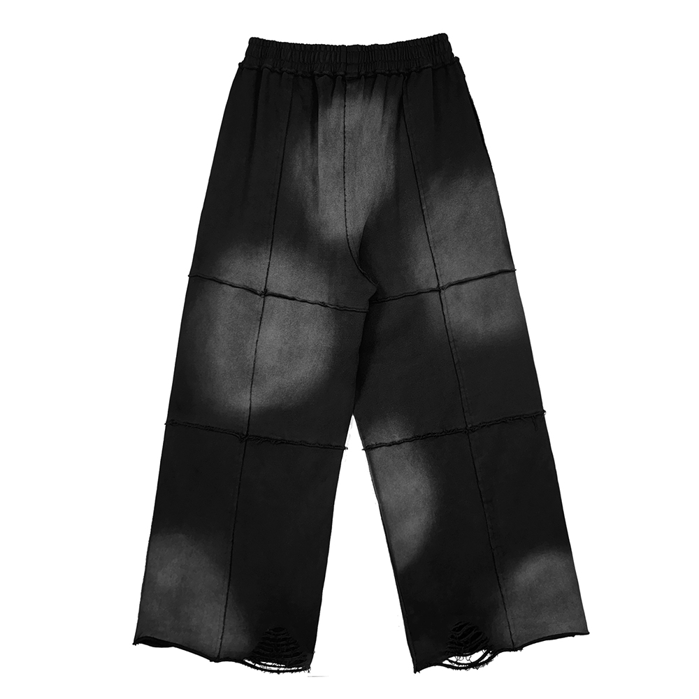 에러앤와이씨 피스드 와이드 스웻팬츠 워시드 블랙(ERROR NYC Pieced Wide Sweatpants Washed Black) - 2