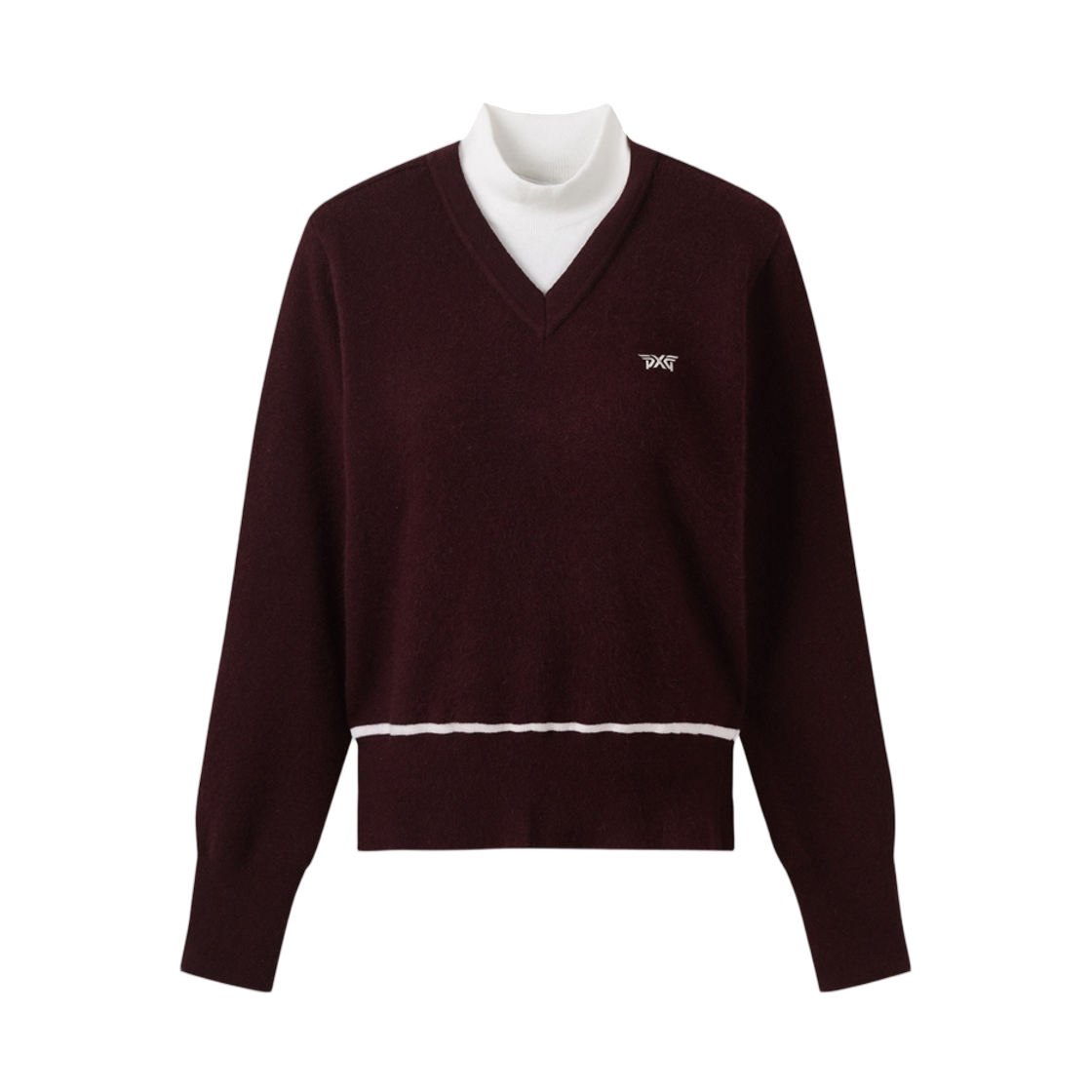 (W) 피엑스지 윈터 윈드프루프 컬러 포인트 스웨터 와인((W) PXG Winter Windproof Color Point Sweater Wine)