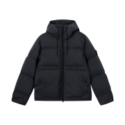 Stone Island 4100019 Matt Ripstop Cordura Advanced Fabrics Down Parka with Water Resistance and Snap Pockets Black - 25FW