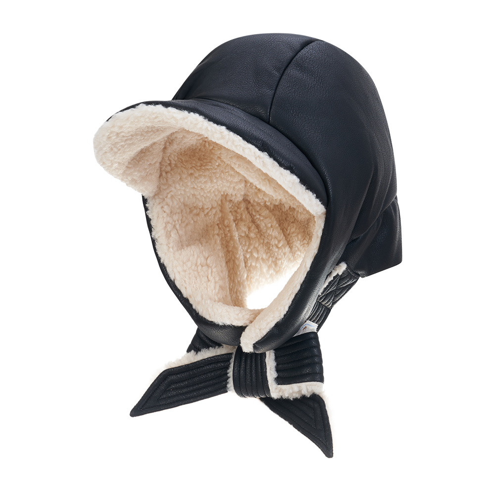 LPPBBK Allincomplete Leather Poddle Padding Balaclava Black