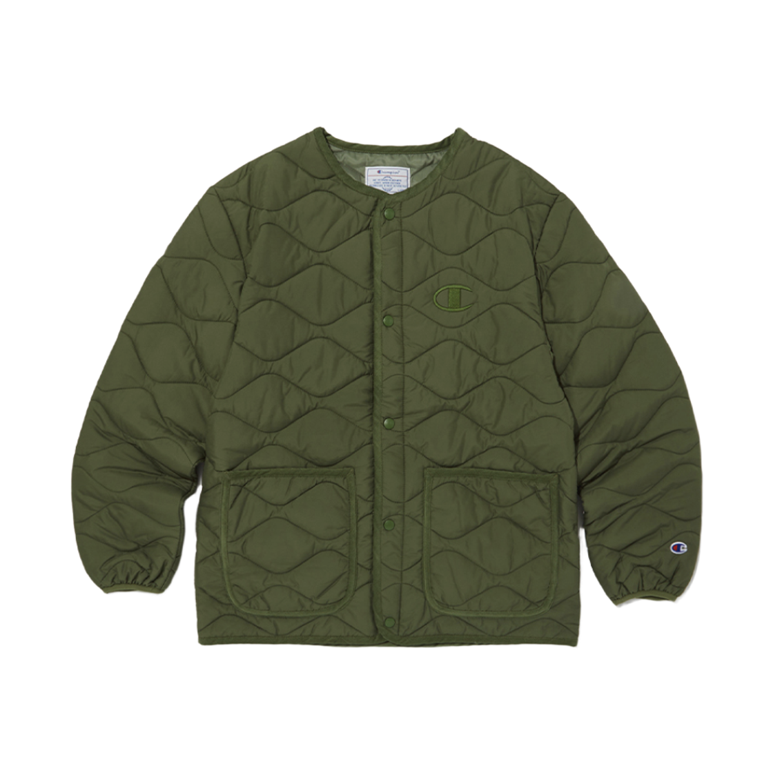챔피온 C로고 라운드 넥 경량 패딩 노말 카키(Champion C Logo Round Neck Lightweight Padding Normal Khaki)