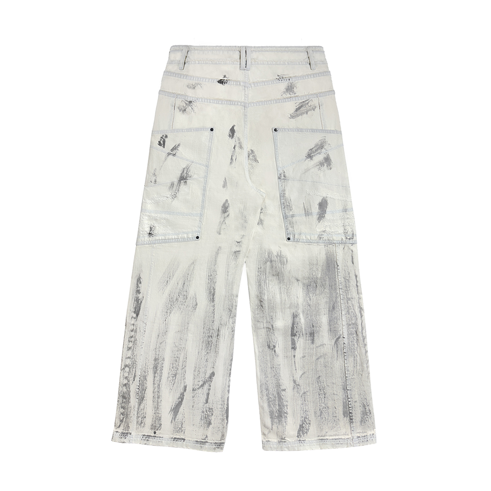 에러앤와이씨 엣치드 디스트레스드 데님 팬츠 화이트(ERROR NYC Etched Distressed Denim Pants White) - 2