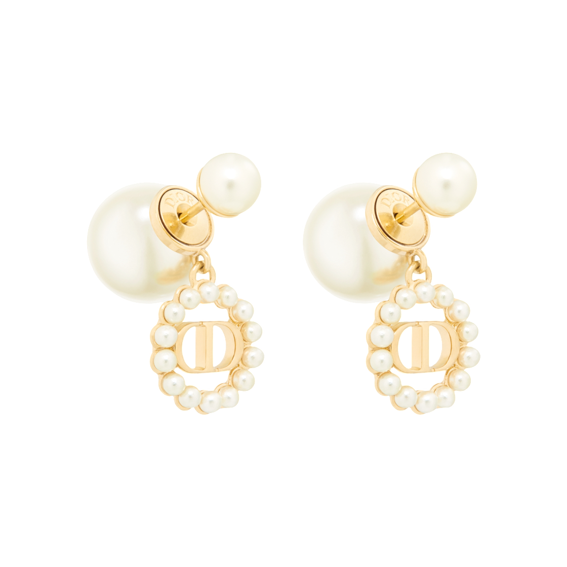 E4360WOMRS-D301 (W) Dior Tribales Earrings Finish Metal And Resin Pearls Gold White
