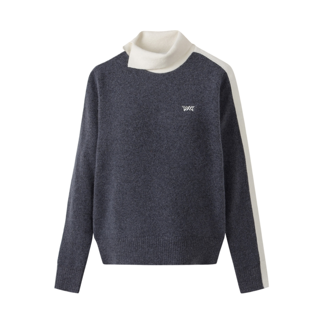 (W) 피엑스지 윈터 윈드프루프 뉴 하이 넥 스웨터 네이비((W) PXG Winter Windproof New High Neck Sweater Navy)