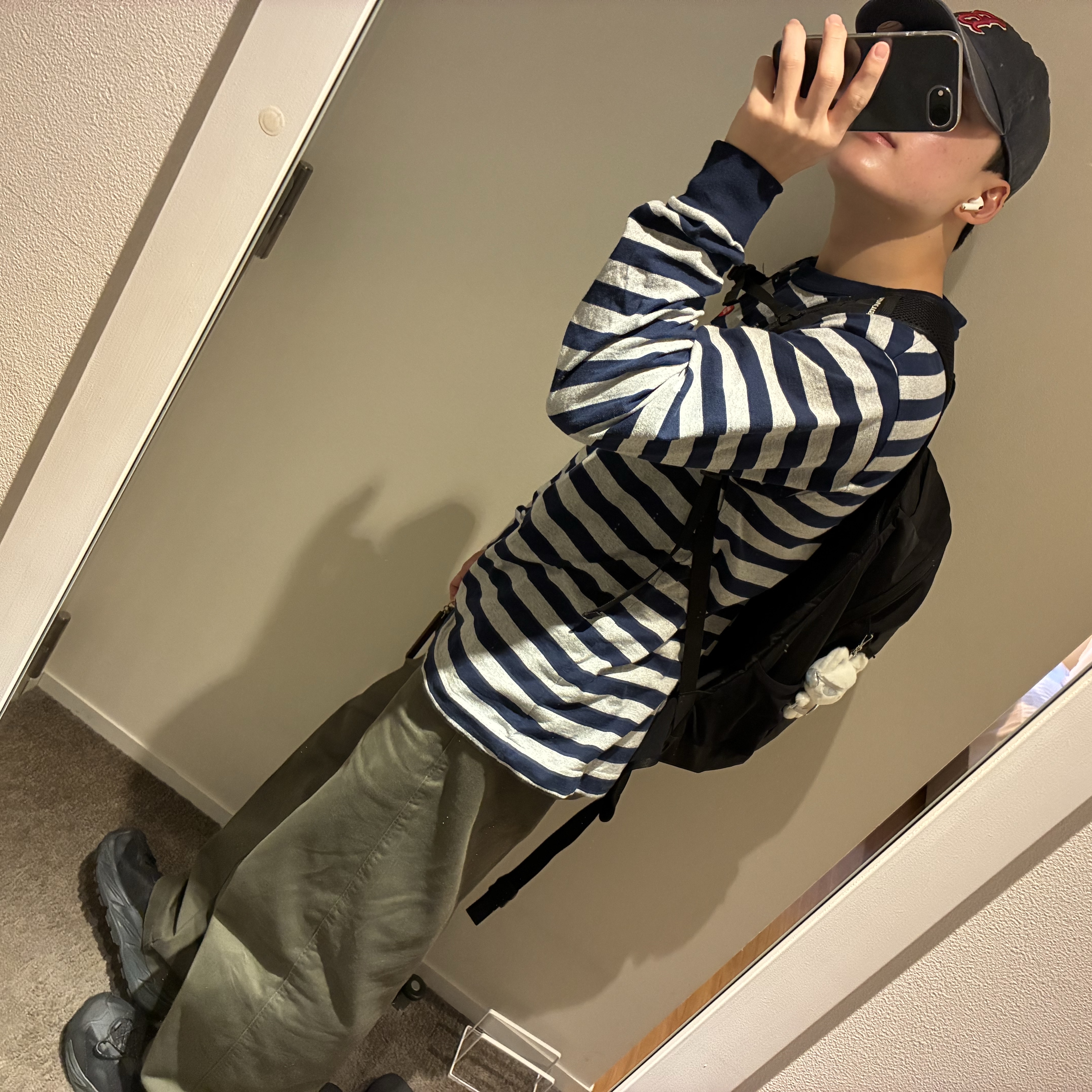 Human Made Striped L/S T-Shirt Gray, Salomon Trailblazer 20 Black 착용 스타일 - 2