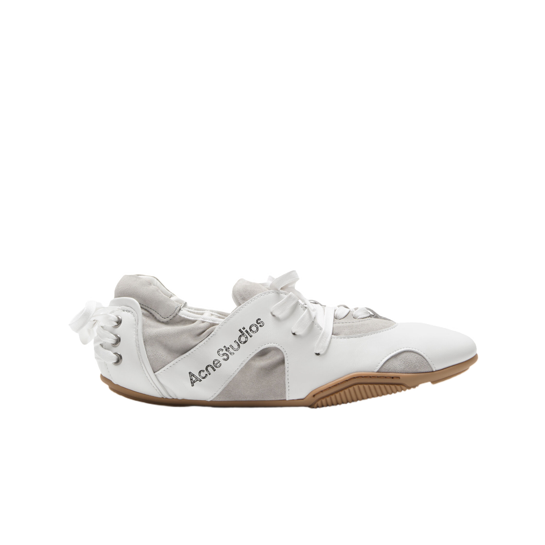BD0350-CEY Acne Studios Leather Laceup Shoes Off White White