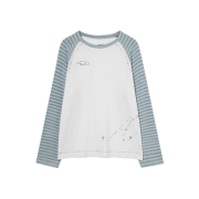AEAE Cinnamoroll Stripe Knit Sleeve Tee Skyblue