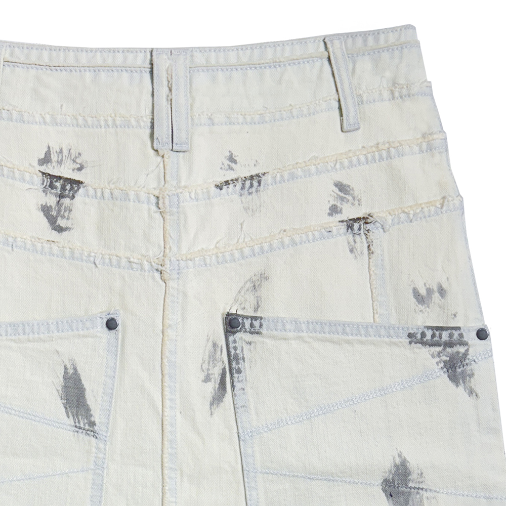 에러앤와이씨 엣치드 디스트레스드 데님 스커트 화이트(ERROR NYC Etched Distressed Denim Skirt White) - 4