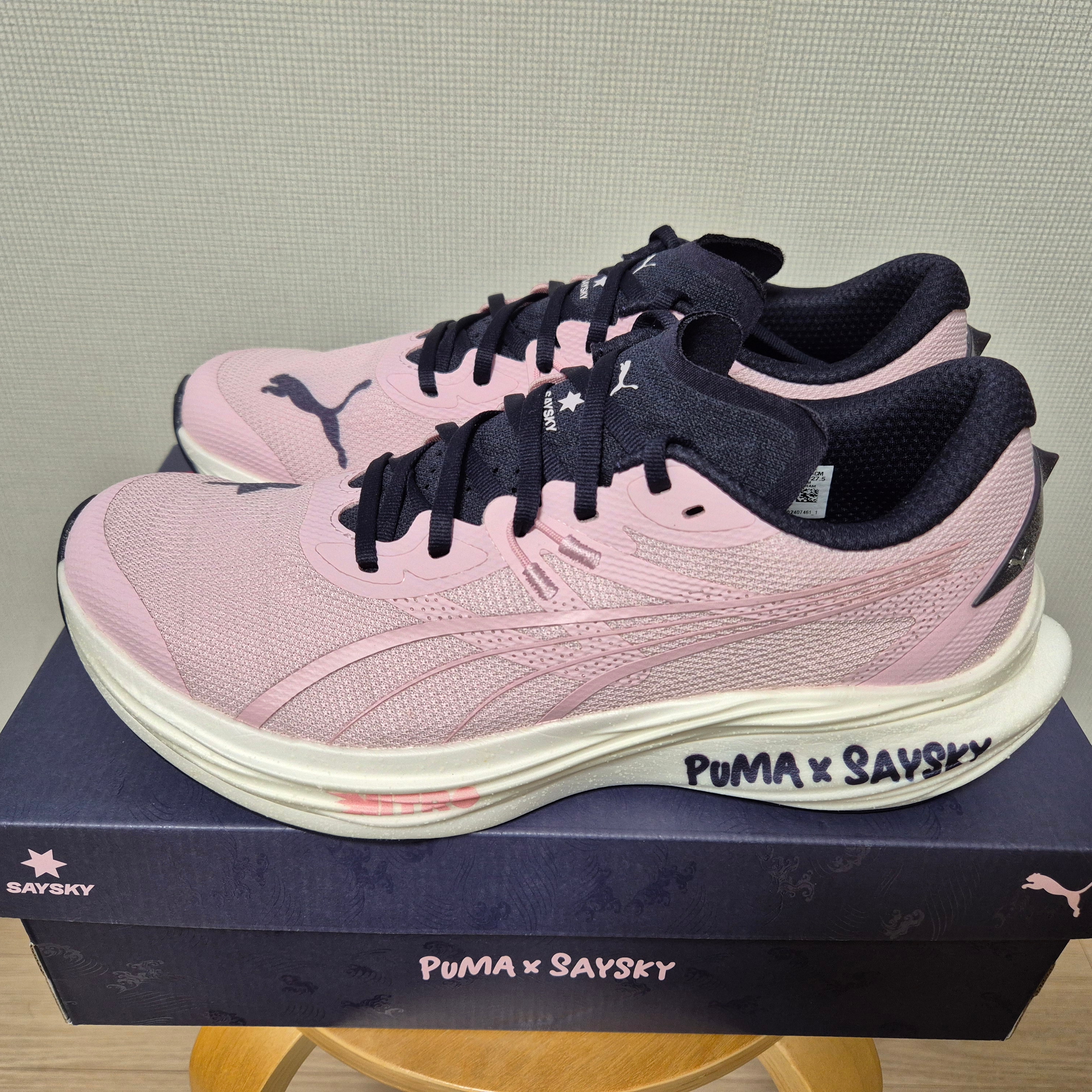 Puma x SAYSKY Deviate Nitro 3 Rose Mauve New Navy 착용 스타일 - 2