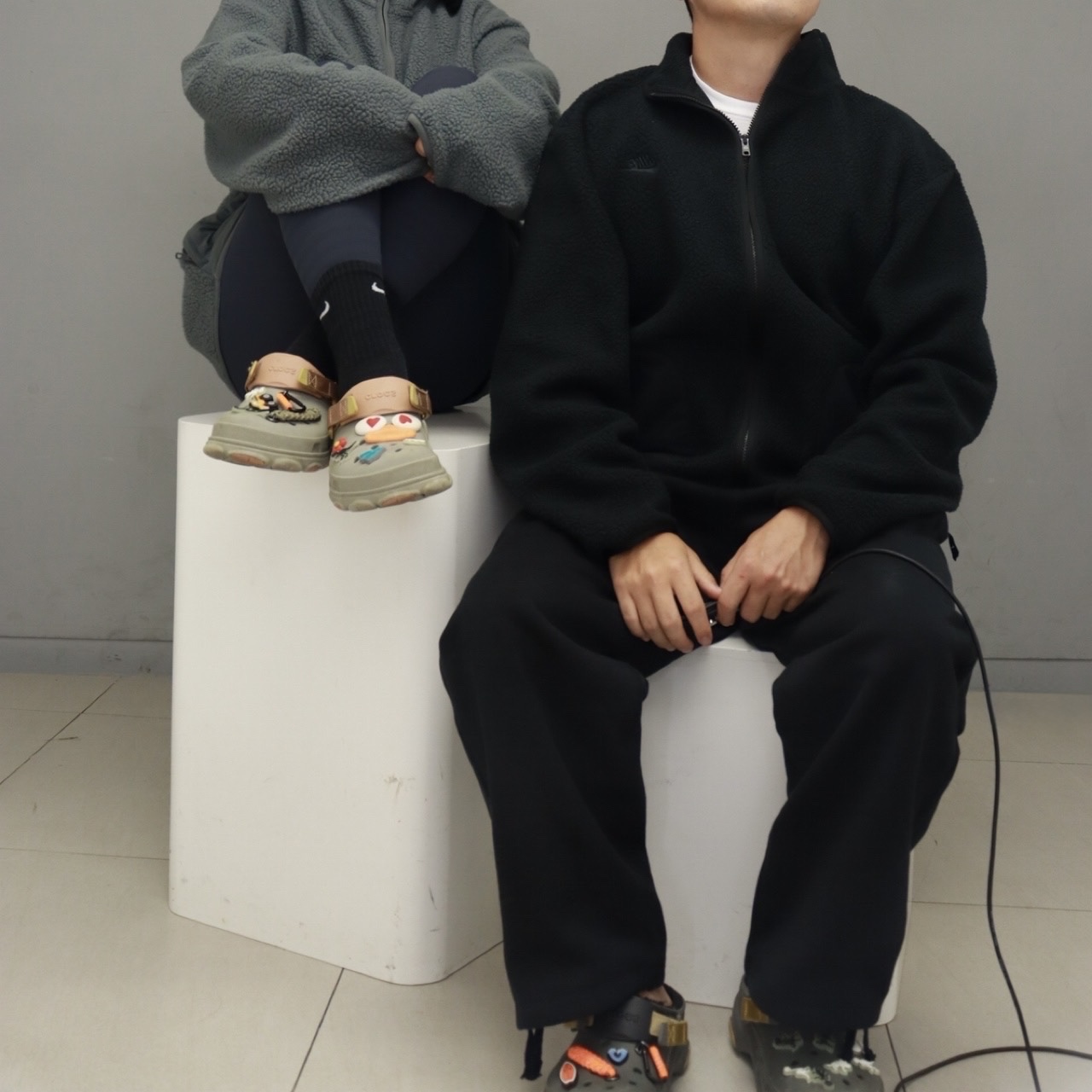 Nike Club Fleece Winterized Jacket Iron Grey - Asia, Nike Club Fleece Winterized Jacket Black - Asia 착용 스타일