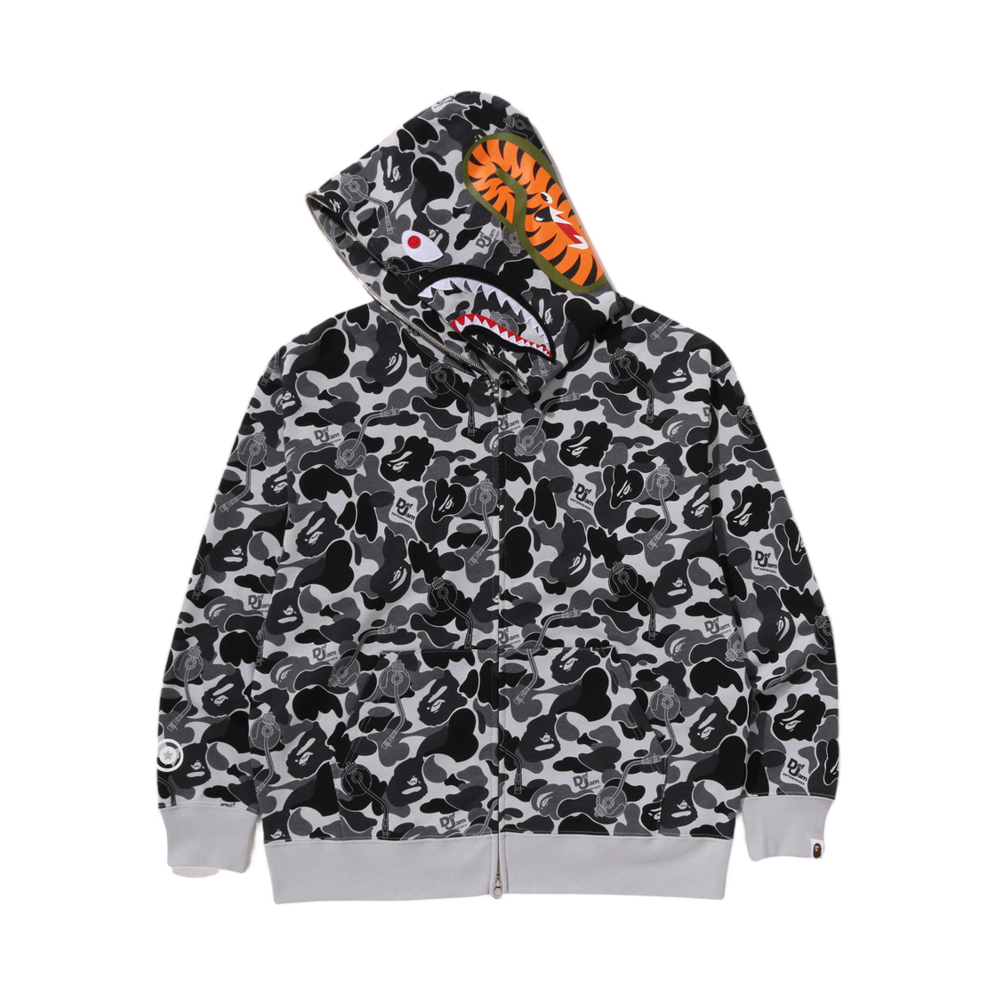 베이프 카모 샤크 릴렉스드 핏 풀 집 후드 블랙(BAPE Camo Shark Relaxed Fit Full Zip Hoodie Black) - 2