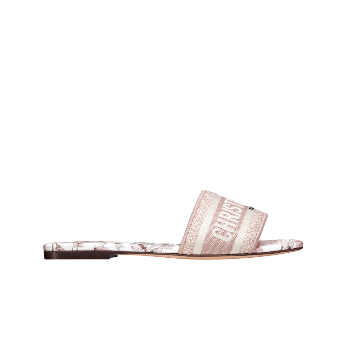 KCQ209MDT-S20O (W) Dior Dway Slide Embroidered Cotton And Rose Des Vents Millefiori Motif Rose Des Vents