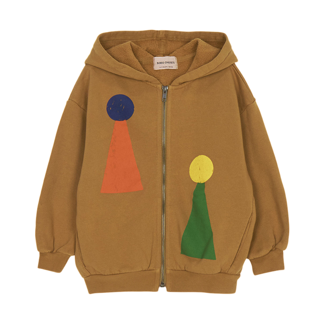 (키즈) 보보쇼즈 플리스 후드 집업 브라운((Kids) Bobo Choses Fleece Hood Zip Up Brown) - 1