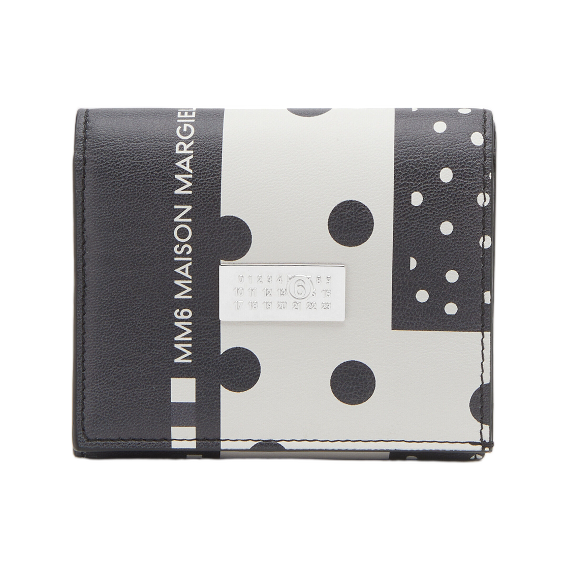 SA6UI0030P8489H9672 MM6 Maison Margiela Scarf Print Wallet White and Black