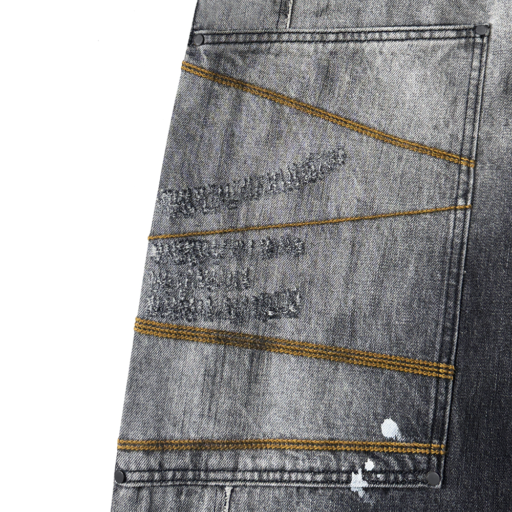 에러앤와이씨 엣치드 디스트레스드 데님 팬츠 블랙(ERROR NYC Etched Distressed Denim Pants Black) - 5