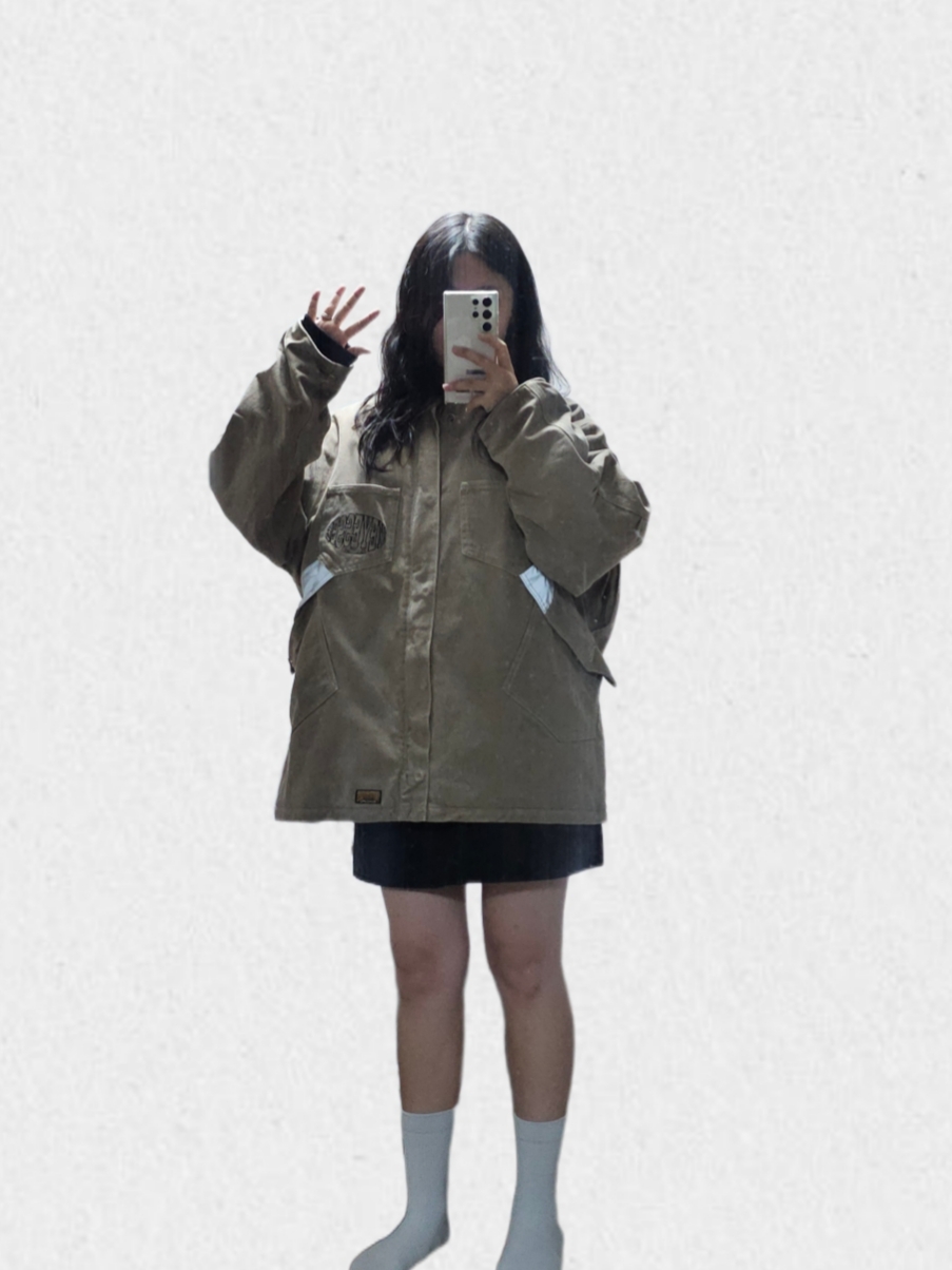 YESEYESEE Y.E.S Heavy Work Jacket Brown, Adidas Gazelle Indoor Maroon Almost Yellow 착용 스타일 - 2