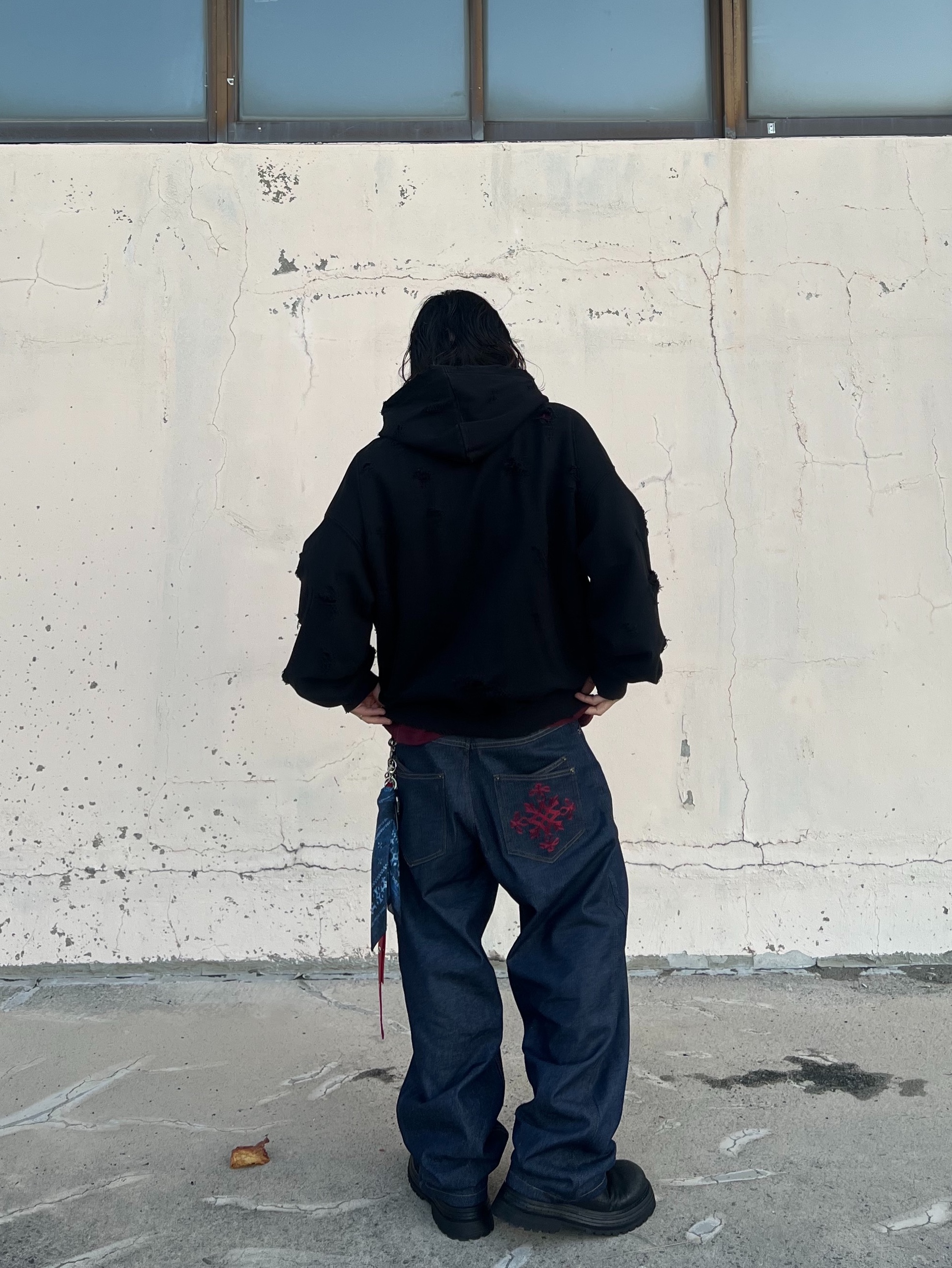 Undermycar Otter Oversized Damage-Washed Hood Zip-Up Sepia - 22FW 착용 스타일 - 1