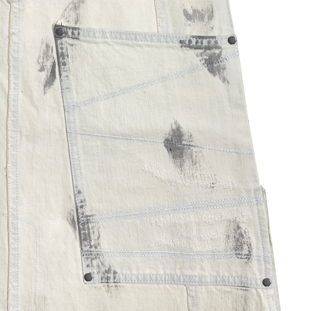 에러앤와이씨 엣치드 디스트레스드 데님 스커트 화이트(ERROR NYC Etched Distressed Denim Skirt White) - 5