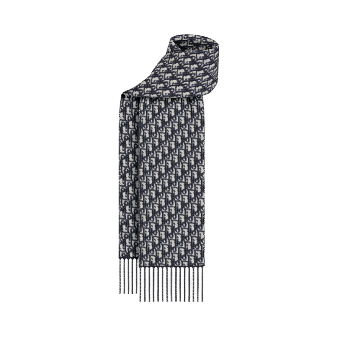 55DOB204I016-C541 (W) Dior Oblique Muffler Cashmere Navy