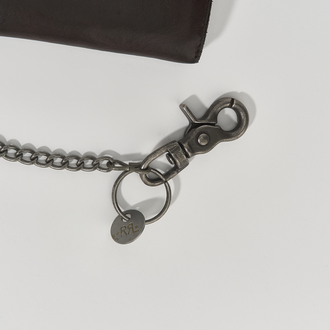 더블알엘 콘초 레더 체인 월렛 다크 브라운(Double RL Concho Leather Chain Wallet Dark Brown) - 5