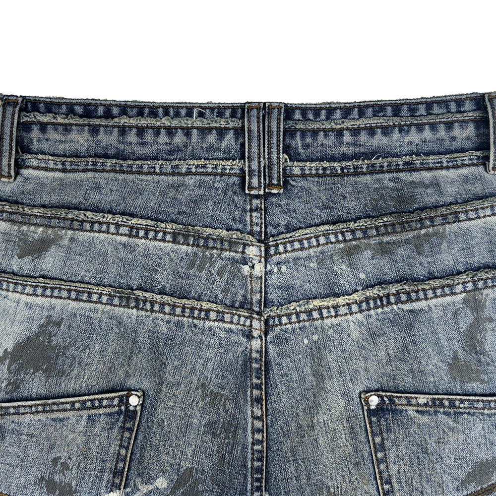 에러앤와이씨 엣치드 디스트레스드 데님 팬츠 다크 블루(ERROR NYC Etched Distressed Denim Pants Dark Blue) - 5
