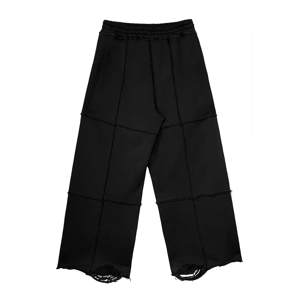 에러앤와이씨 피스드 와이드 스웻팬츠 블랙(ERROR NYC Pieced Wide Sweatpants Black) - 2