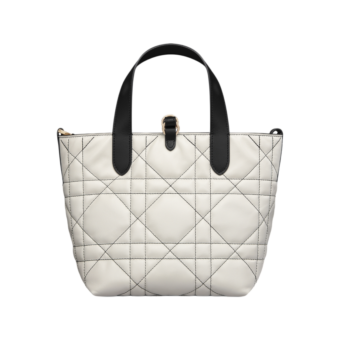 디올 뚜주흐 스몰 버티컬 토트백 카프스킨 앤 콘트라스트 매크로까나쥬 스티칭 화이트 콘트라스트 블랙(Dior Toujours Small Vertical Tote Bag Calfskin And Contrast Macrocannage Stitching White Contrast Black) - 3