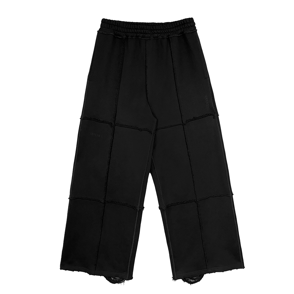 에러앤와이씨 피스드 와이드 스웻팬츠 블랙(ERROR NYC Pieced Wide Sweatpants Black)
