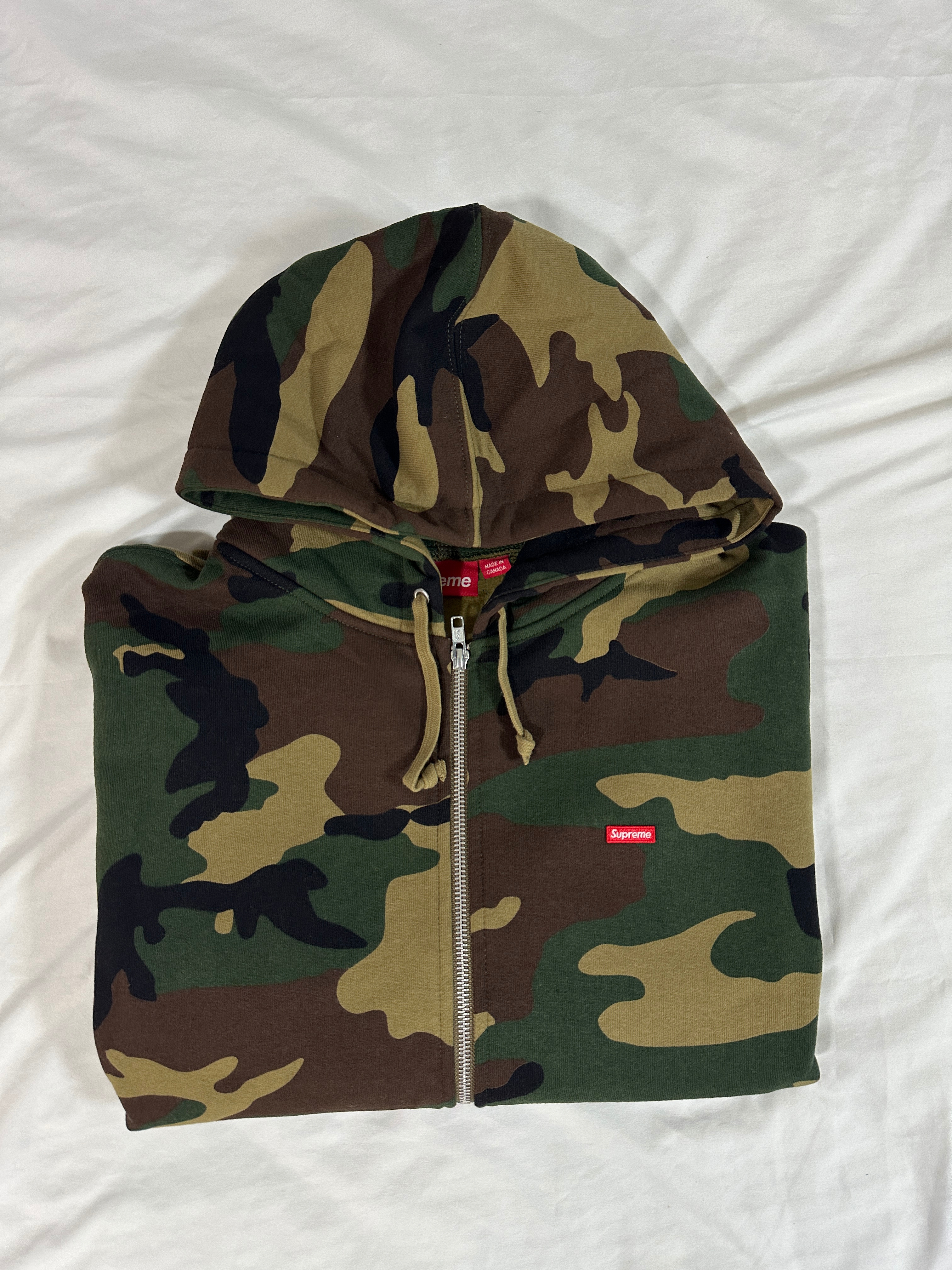Supreme Small Box Zip Up Hooded Sweatshirt Woodland Camo - 24FW 착용 스타일 - 2