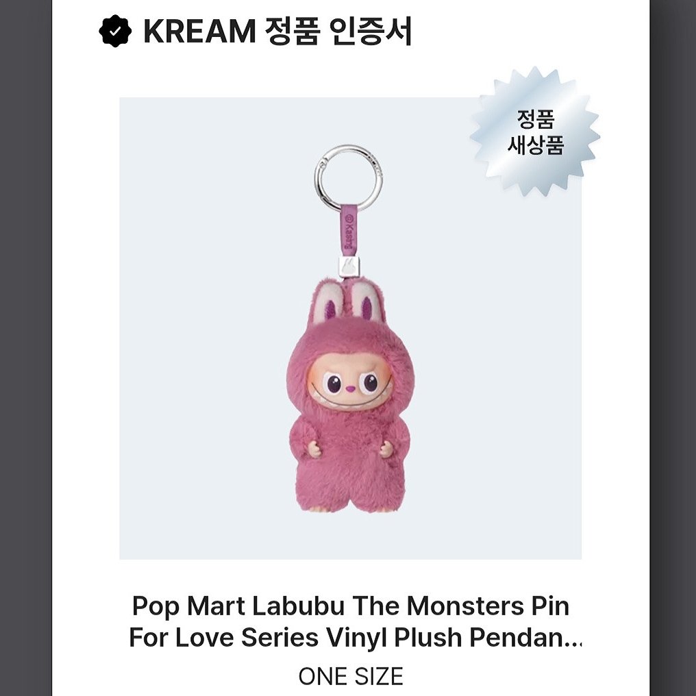 Pop Mart Labubu The Monsters Pin For Love Series Vinyl Plush Pendant (N-Z) Q (Opened Case), Starbucks x BAPE Baby Milo Keychain 착용 스타일 - 2