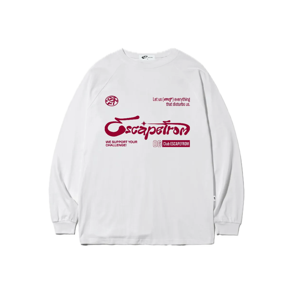 E252LS064WH Escapefrom Challenge Symbol Print Long Sleeve Pink