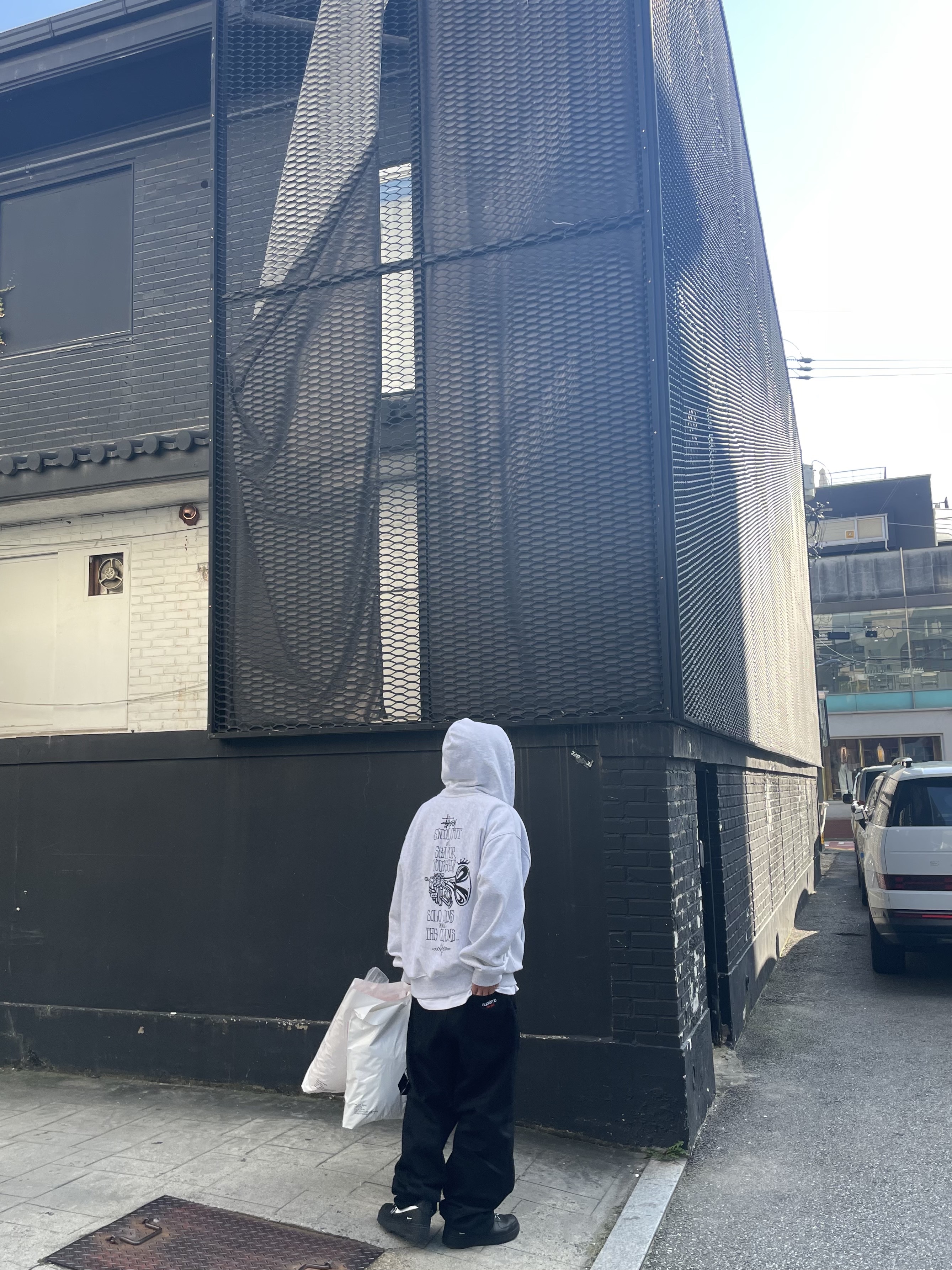 Stussy Swim Out Zip Hoodie Ash Heather, Supreme Baggy Selvedge Jean Rigid Black - 25FW 착용 스타일 - 1