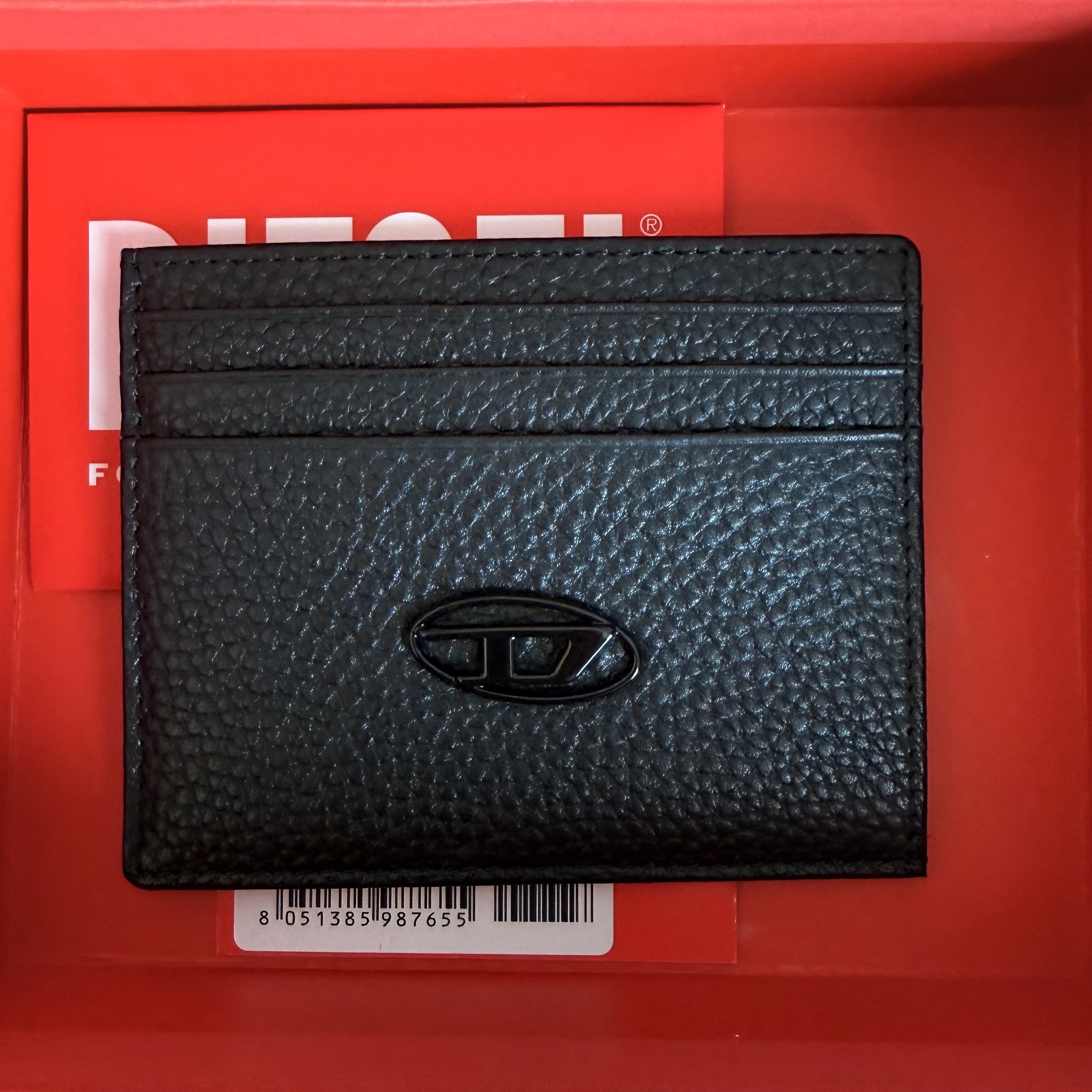 Diesel Johnny Card Case Black Black 착용 스타일